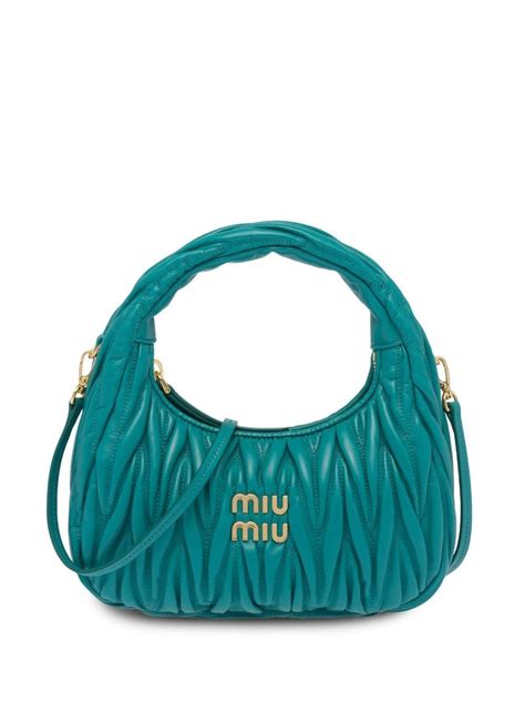 Miu Miu Wander matelassé suede hobo bag 